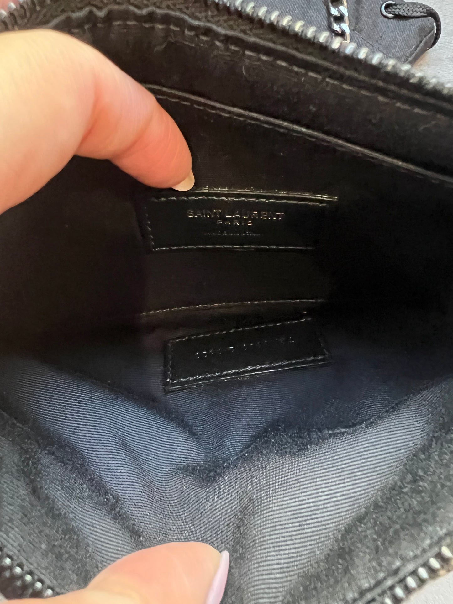 NWT Yves Saint Laurent black monogram clutch / crossbody
