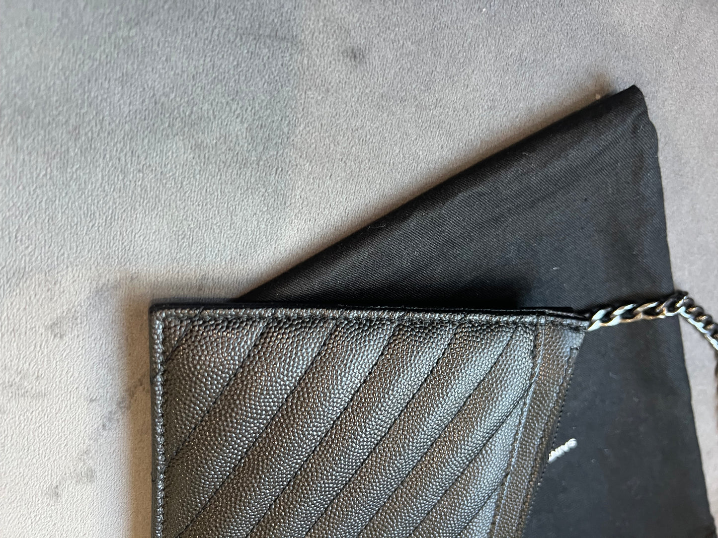 NWT Yves Saint Laurent black monogram clutch / crossbody