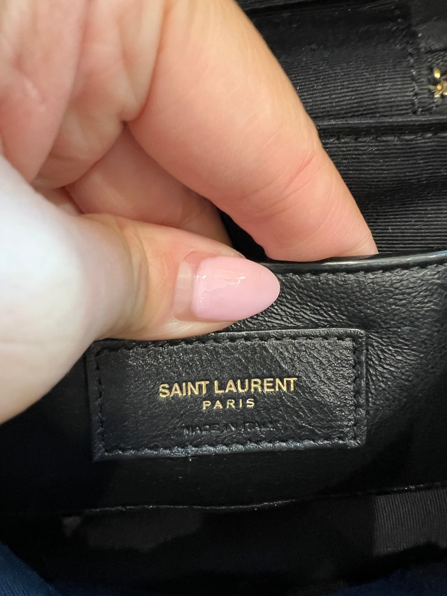 Saint Laurent Grain de Poudre Quilted 80s Vanity Bag Black