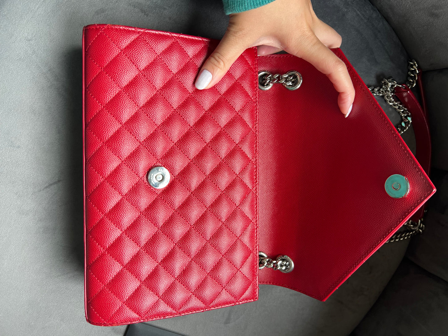Saint Laurent TriQuilt Monogram Shoulder Bag
