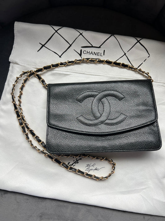 CHANEL Caviar Timeless Wallet On Chain