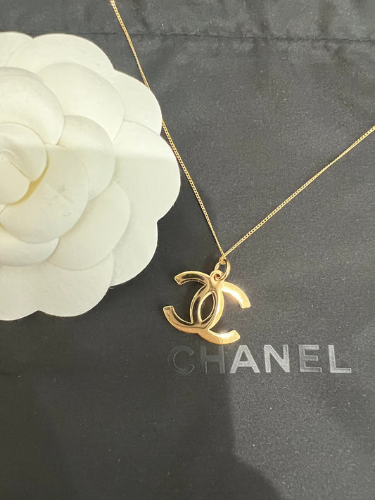Upcycled Chanel CC charm necklace