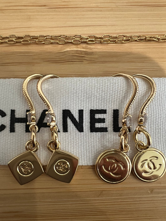 Upcycled Chanel CC charm earrings