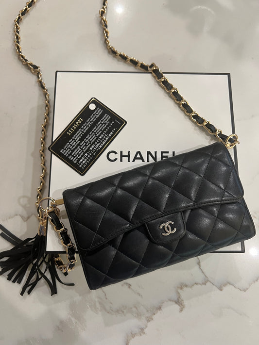 Chanel timeless flap wallet on chain