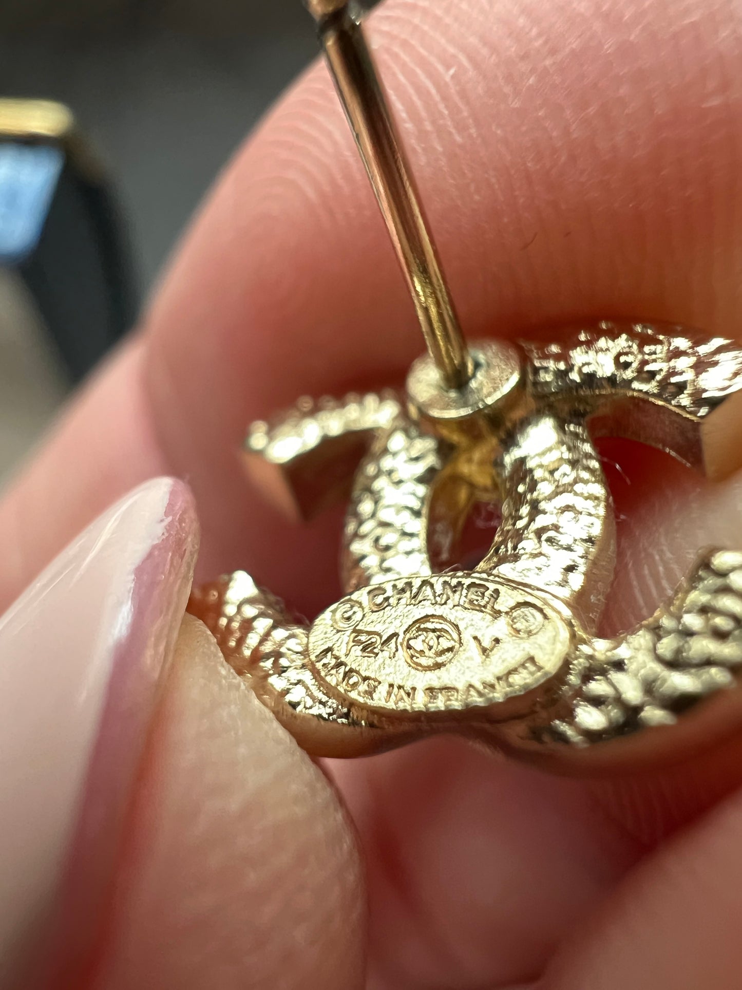 2024 Chanel Gold & Strass CC Earrings with Crystal Accents