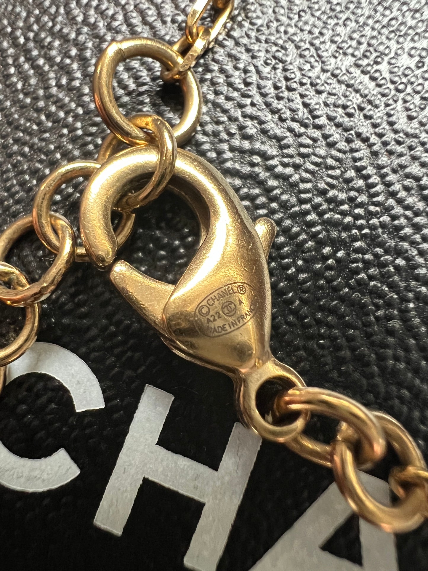 Chanel Crystal Metal CC Round Pendant necklace