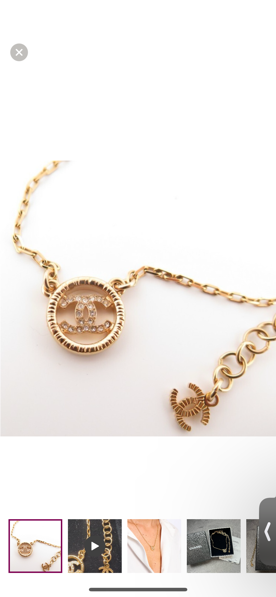 Chanel Crystal Metal CC Round Pendant necklace