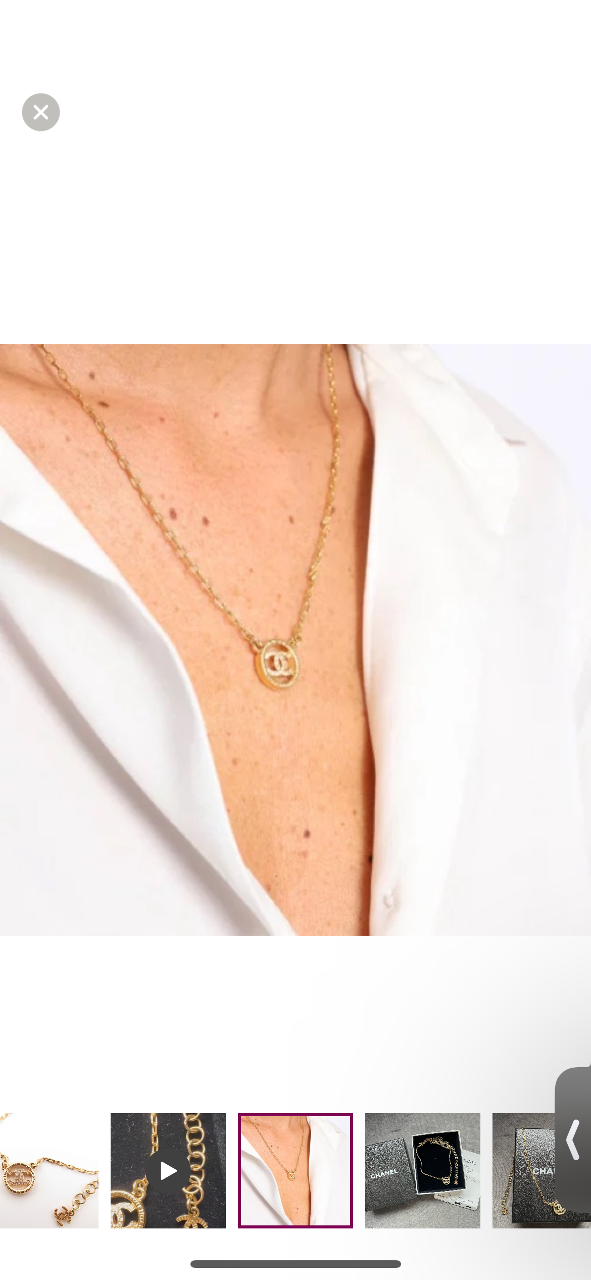 Chanel Crystal Metal CC Round Pendant necklace