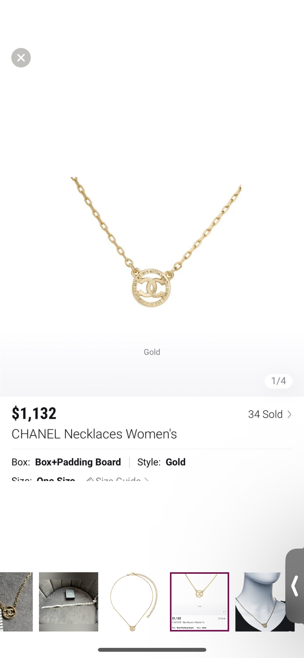 Chanel Crystal Metal CC Round Pendant necklace