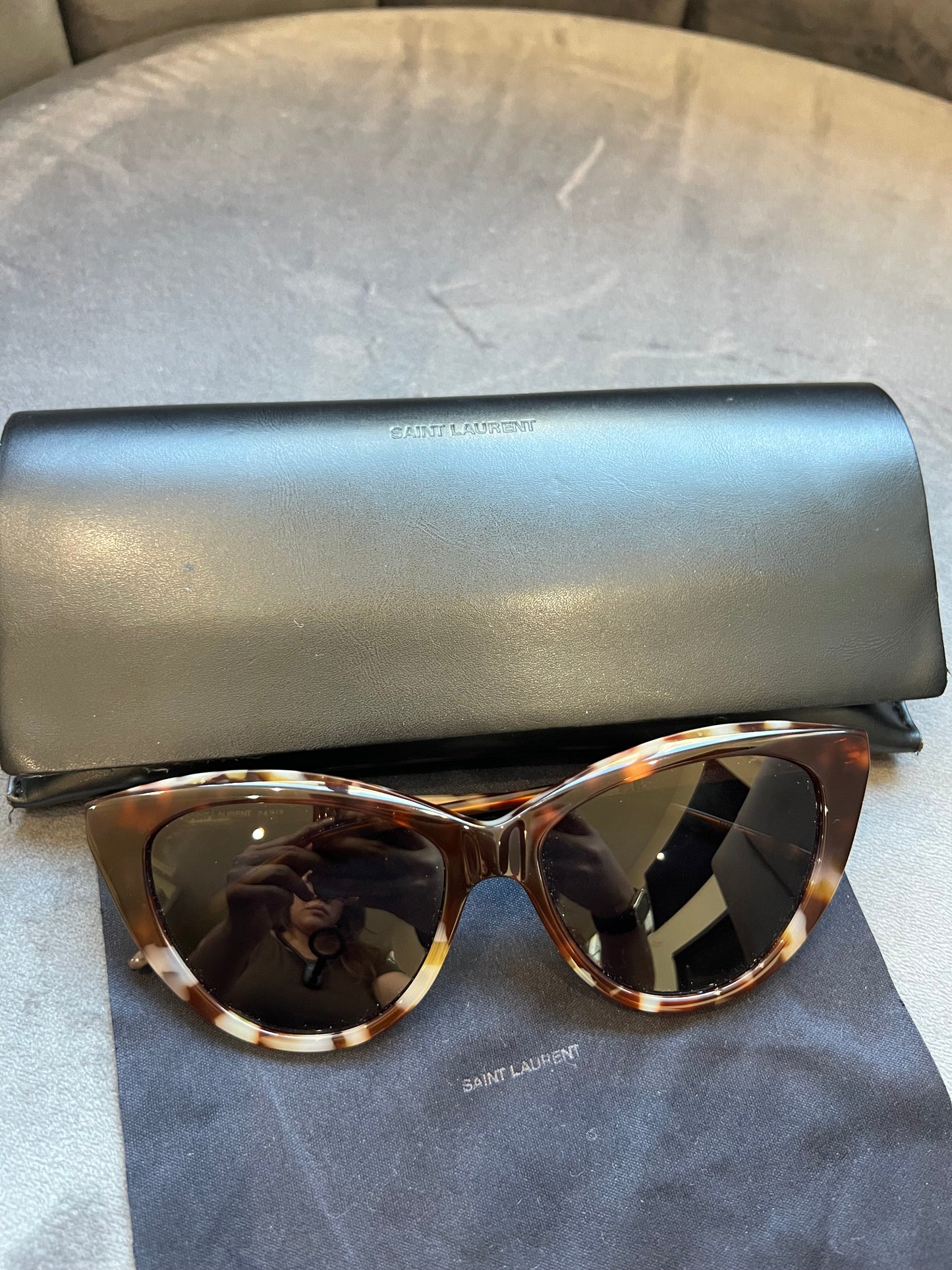 Saint Laurent Cat Eye Tortoise Shell Sunglasses