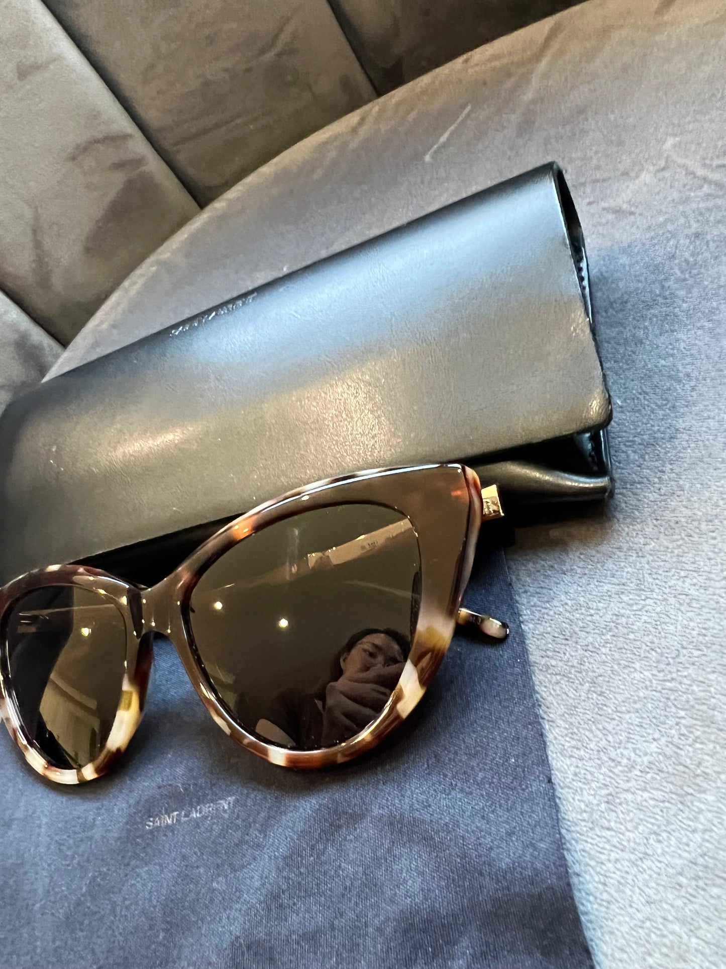 Saint Laurent Cat Eye Tortoise Shell Sunglasses