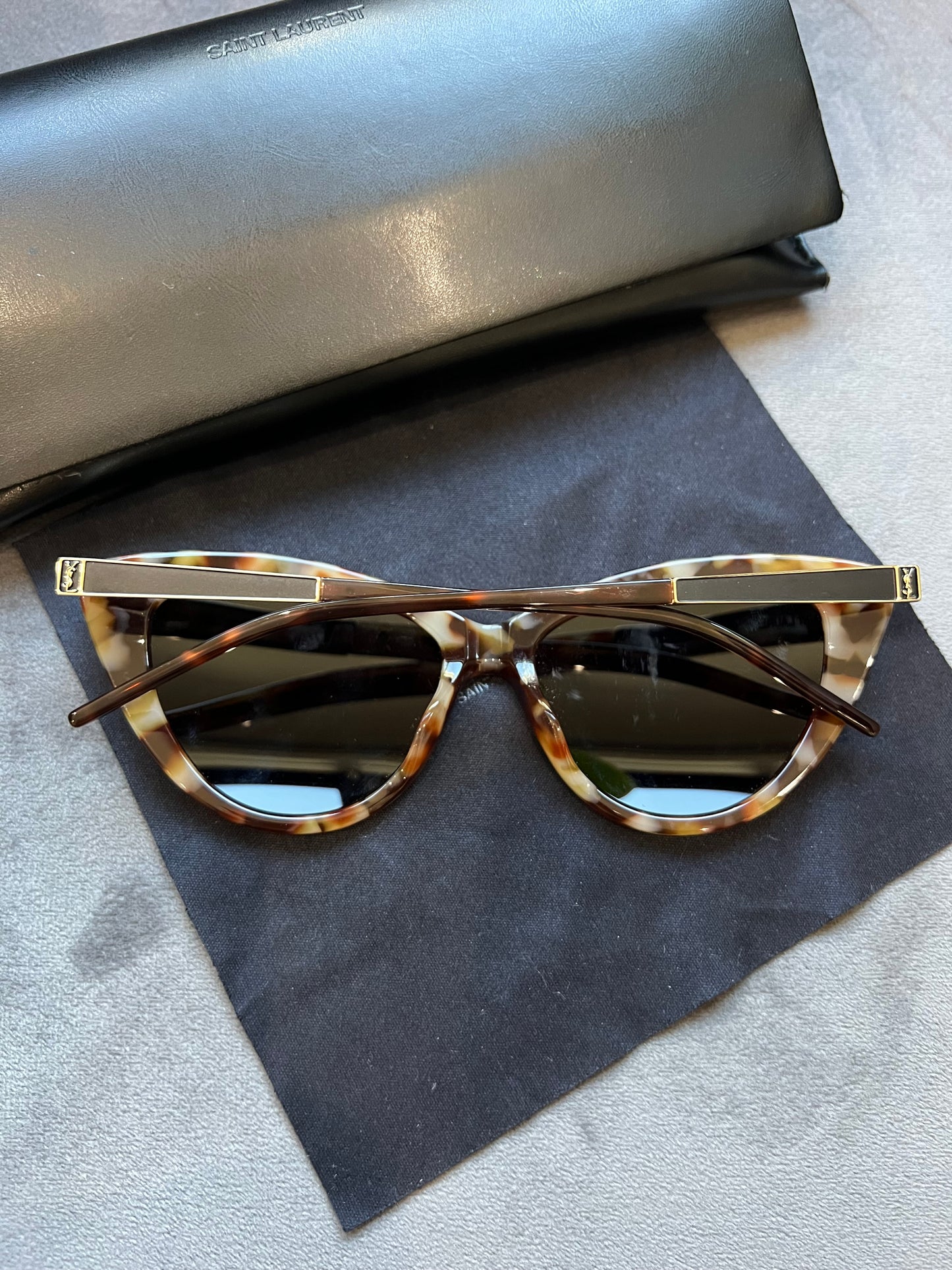 Saint Laurent Cat Eye Tortoise Shell Sunglasses