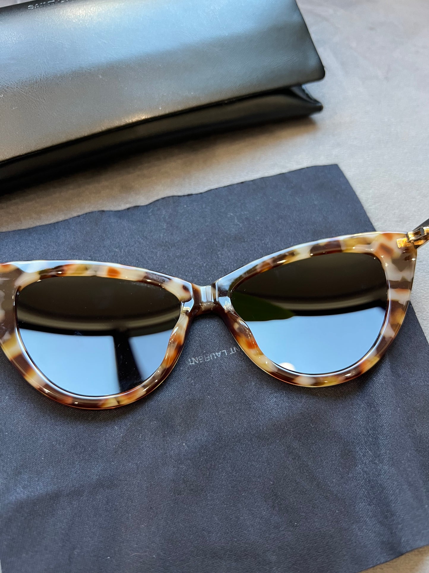 Saint Laurent Cat Eye Tortoise Shell Sunglasses