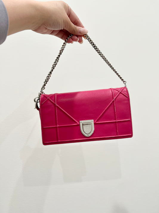 Pink Dior diorama wallet on chain