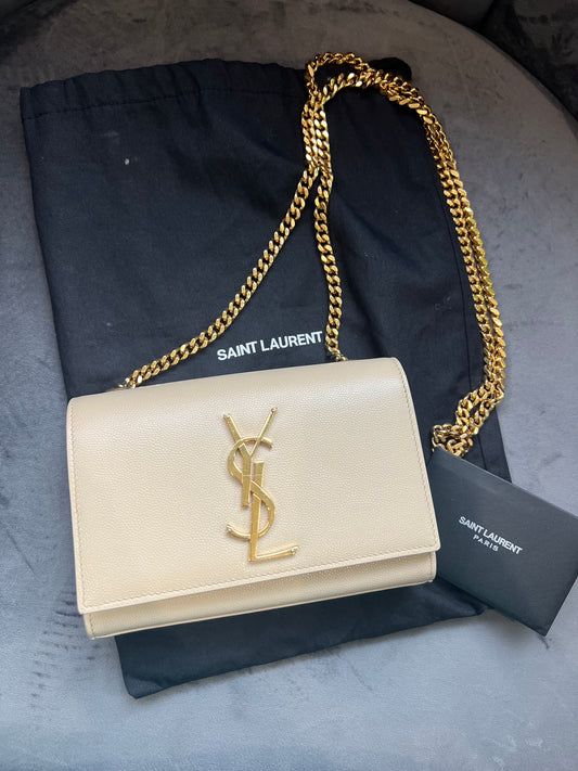 Yves Saint Laurent Kate beige small crossbody
