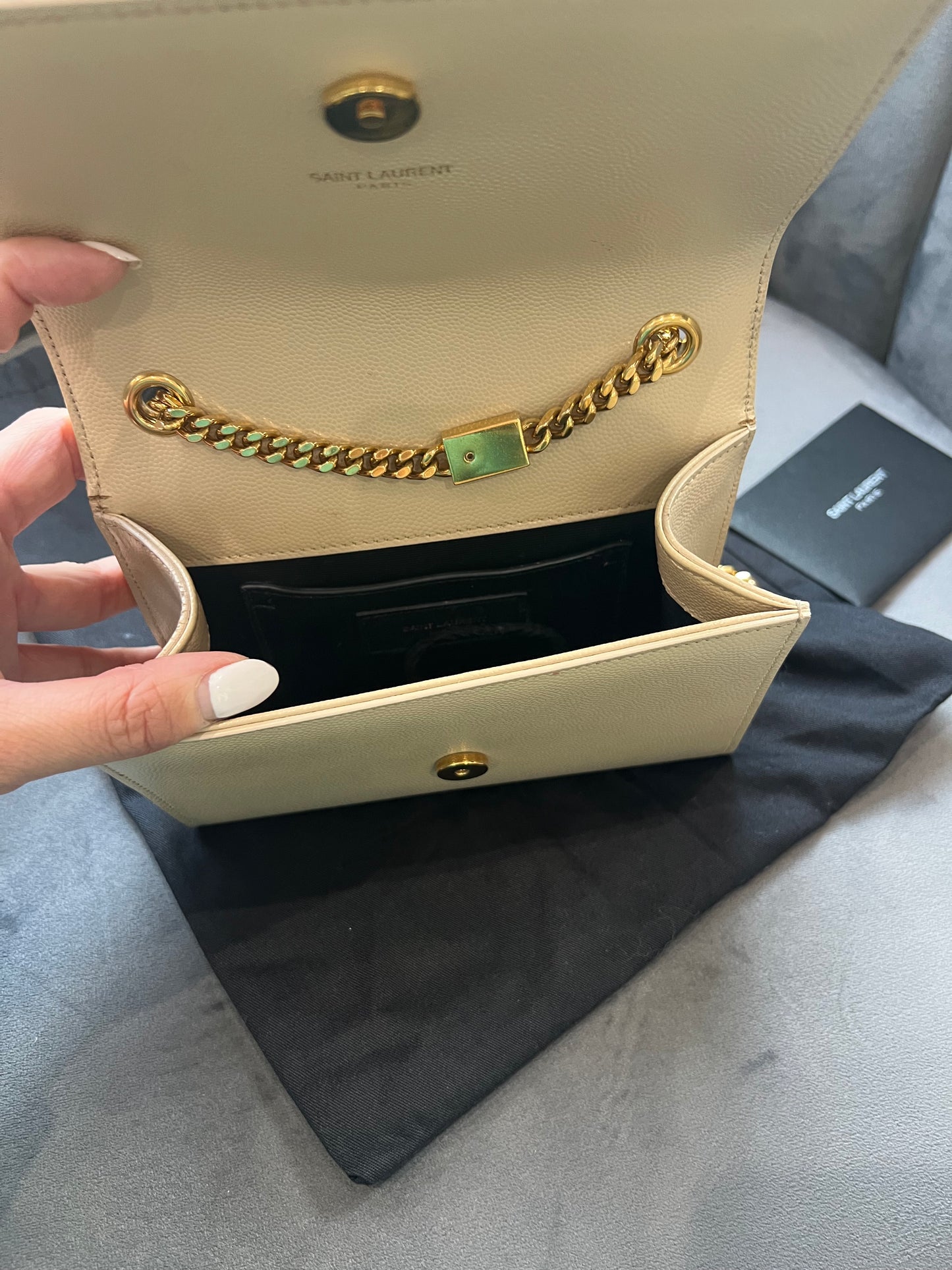Yves Saint Laurent Kate beige small crossbody