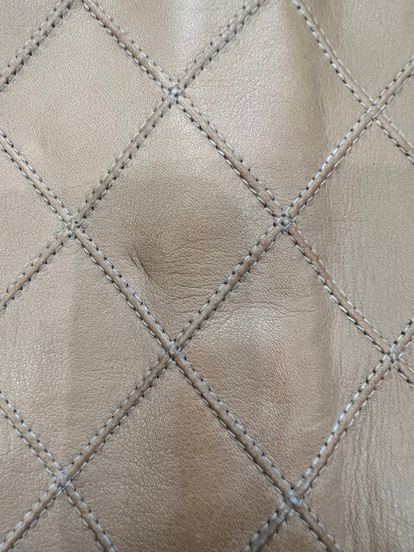Vintage Chanel Quilted Shopping Tote Bag