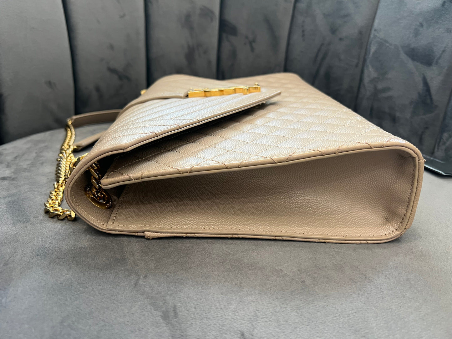 Saint Laurent Classic Monogram Envelope Satchel Mixed Matelasse Leather Large