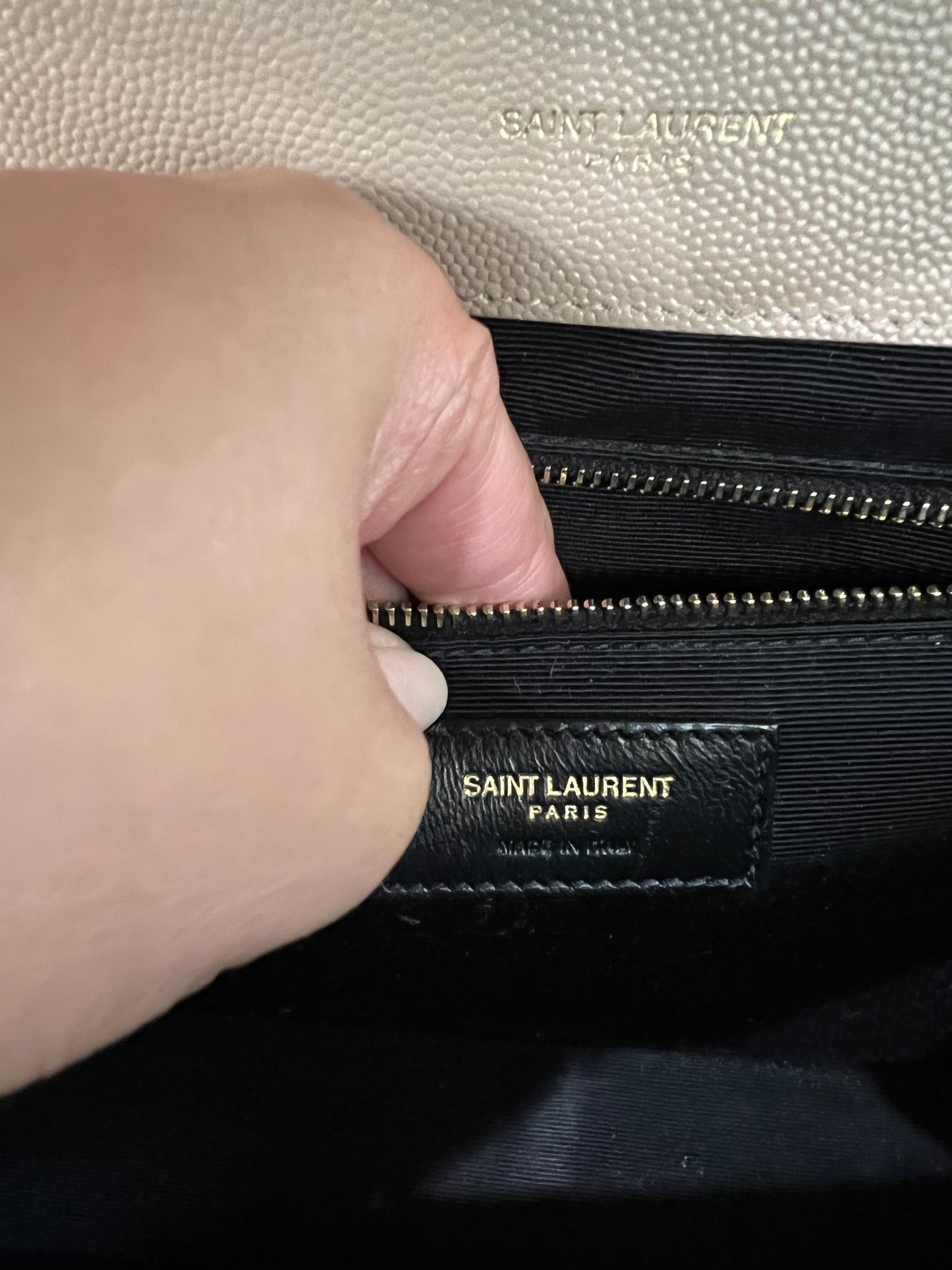 Saint Laurent Classic Monogram Envelope Satchel Mixed Matelasse Leather Large
