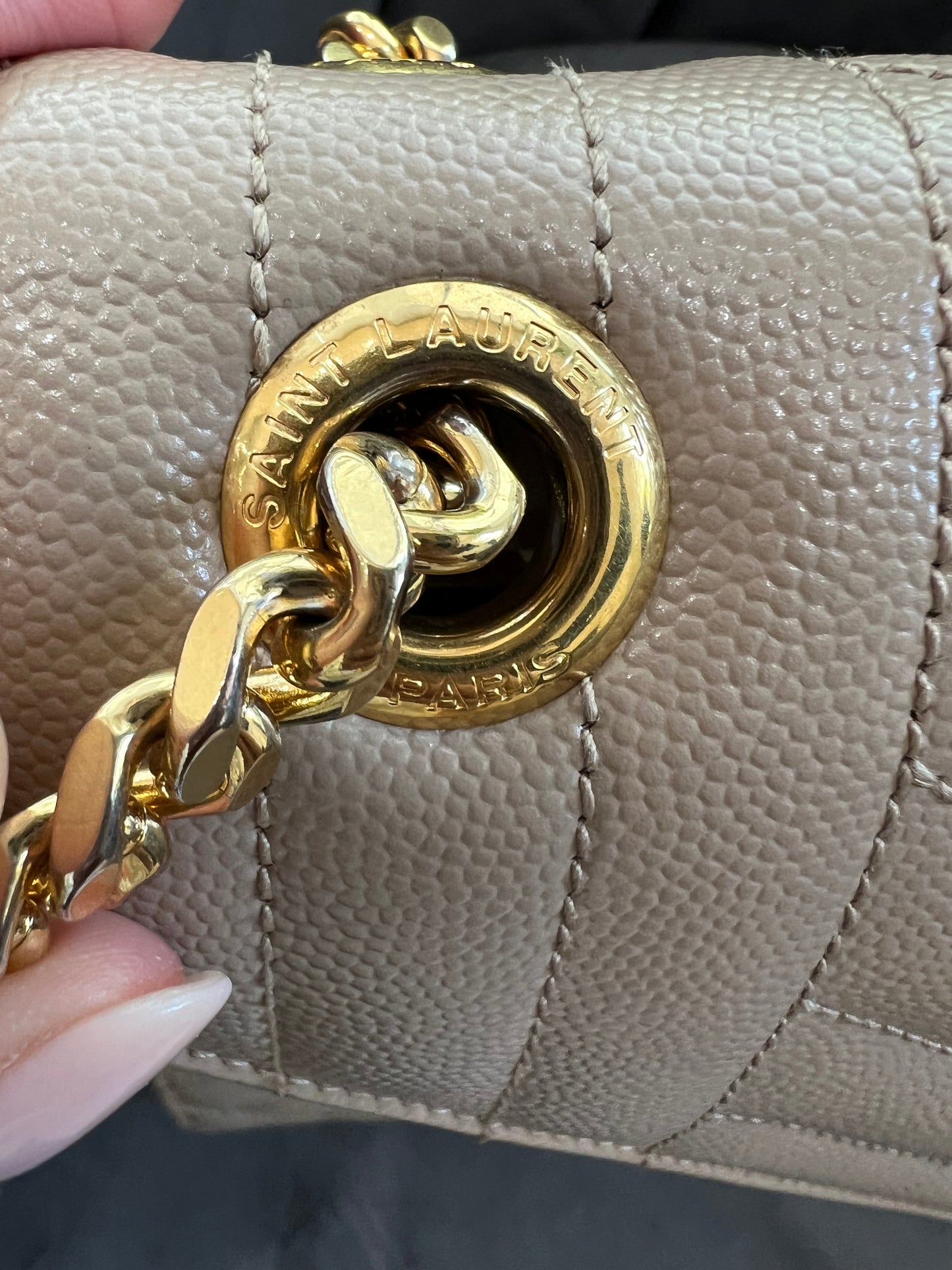 Saint Laurent Classic Monogram Envelope Satchel Mixed Matelasse Leather Large