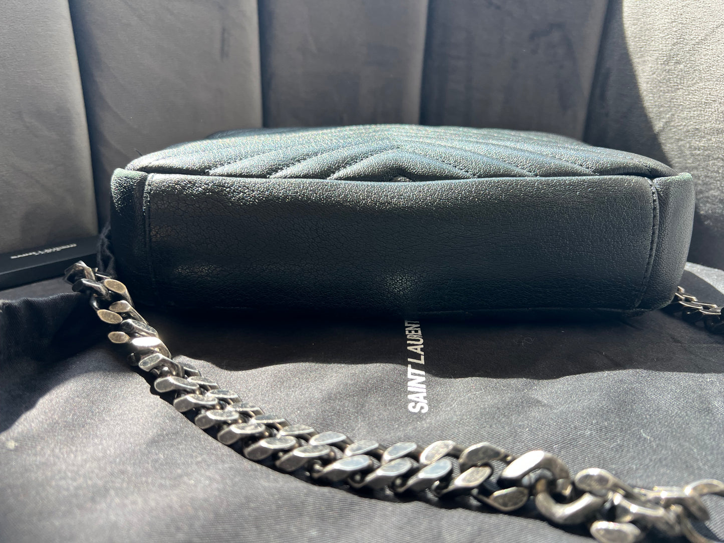 YSL Medium Quilted College Bag Black
