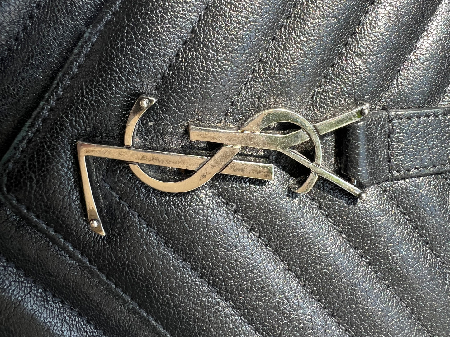 YSL Medium Quilted College Bag Black