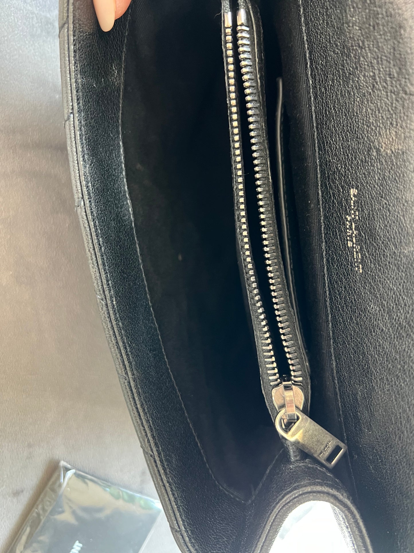 YSL Medium Quilted College Bag Black