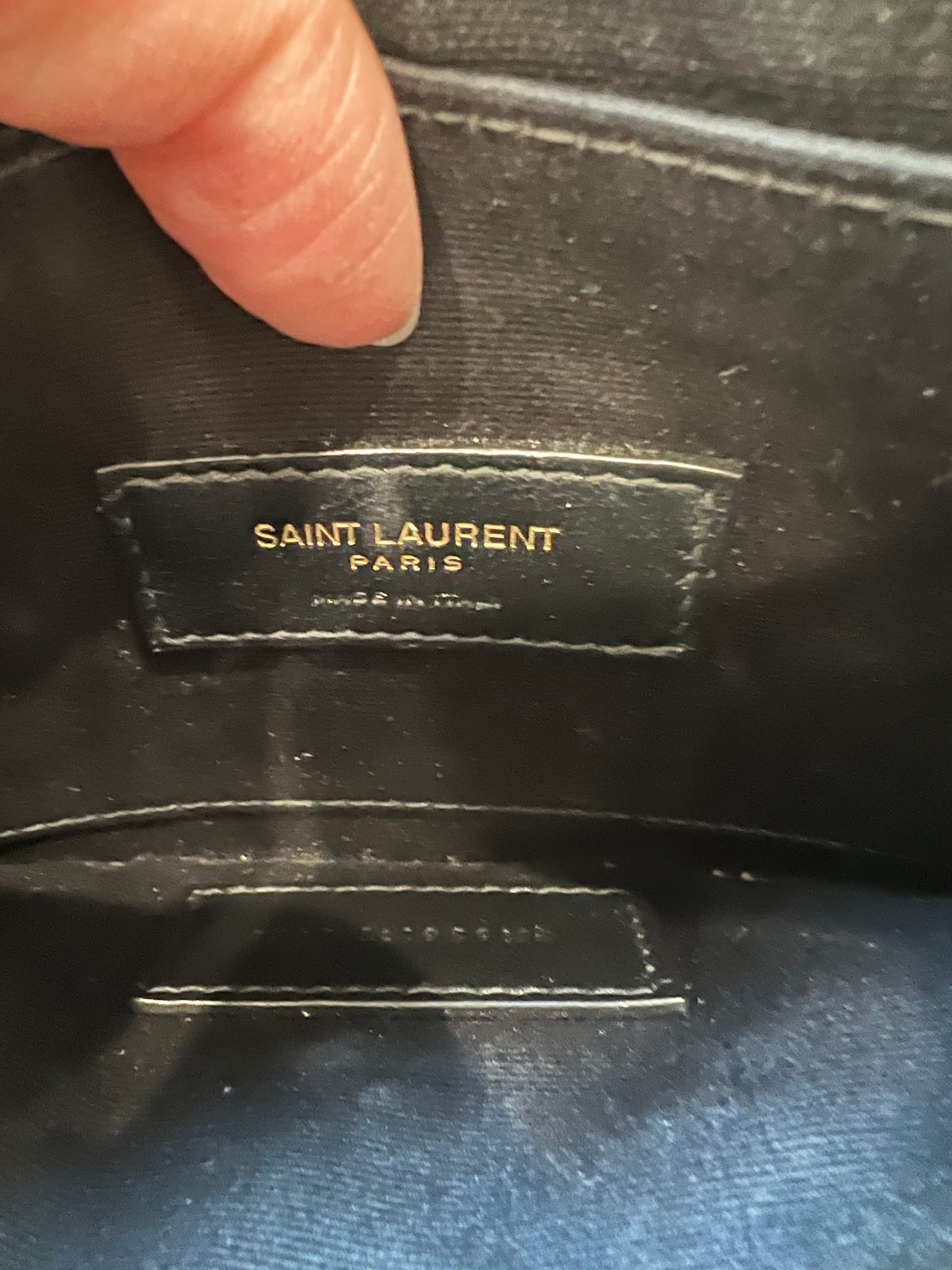 Beige YSL monogram clutch / crossbody bag