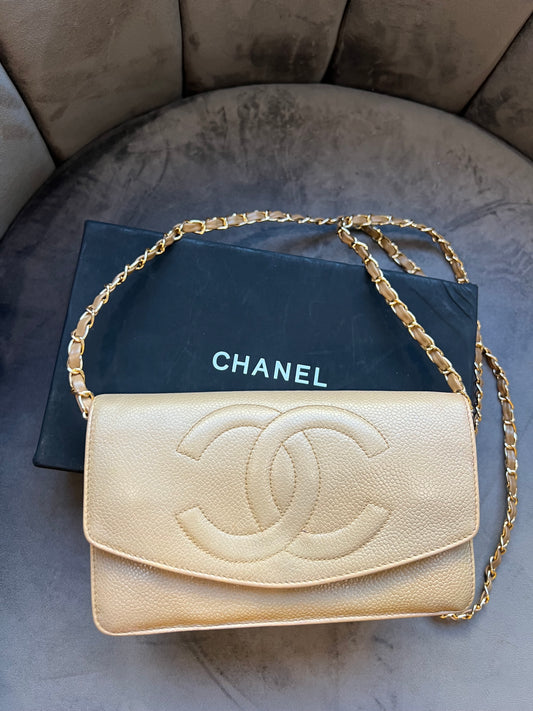 Chanel caviar timeless CC WOC 24k gold hardware