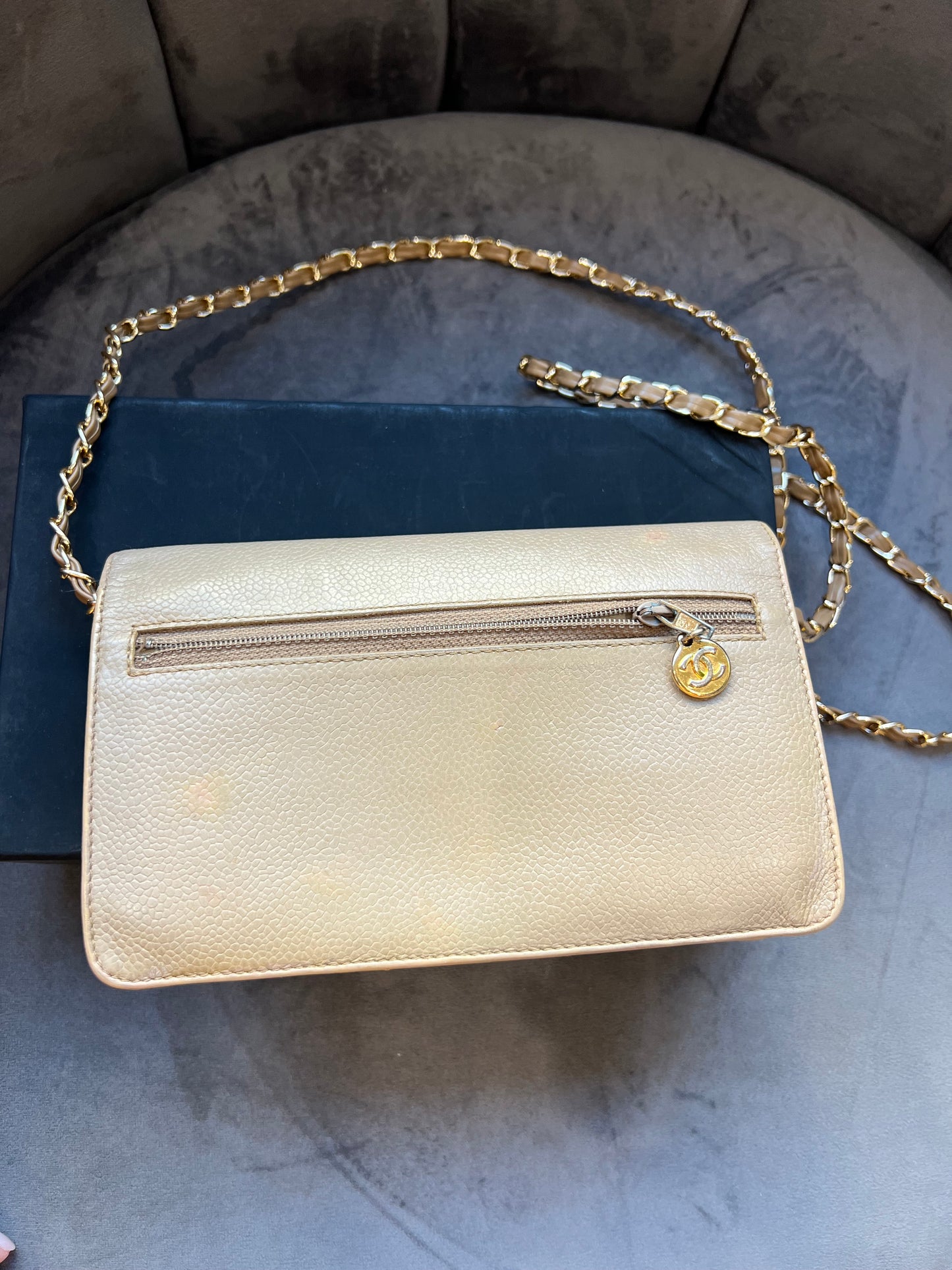 Chanel caviar timeless CC WOC 24k gold hardware