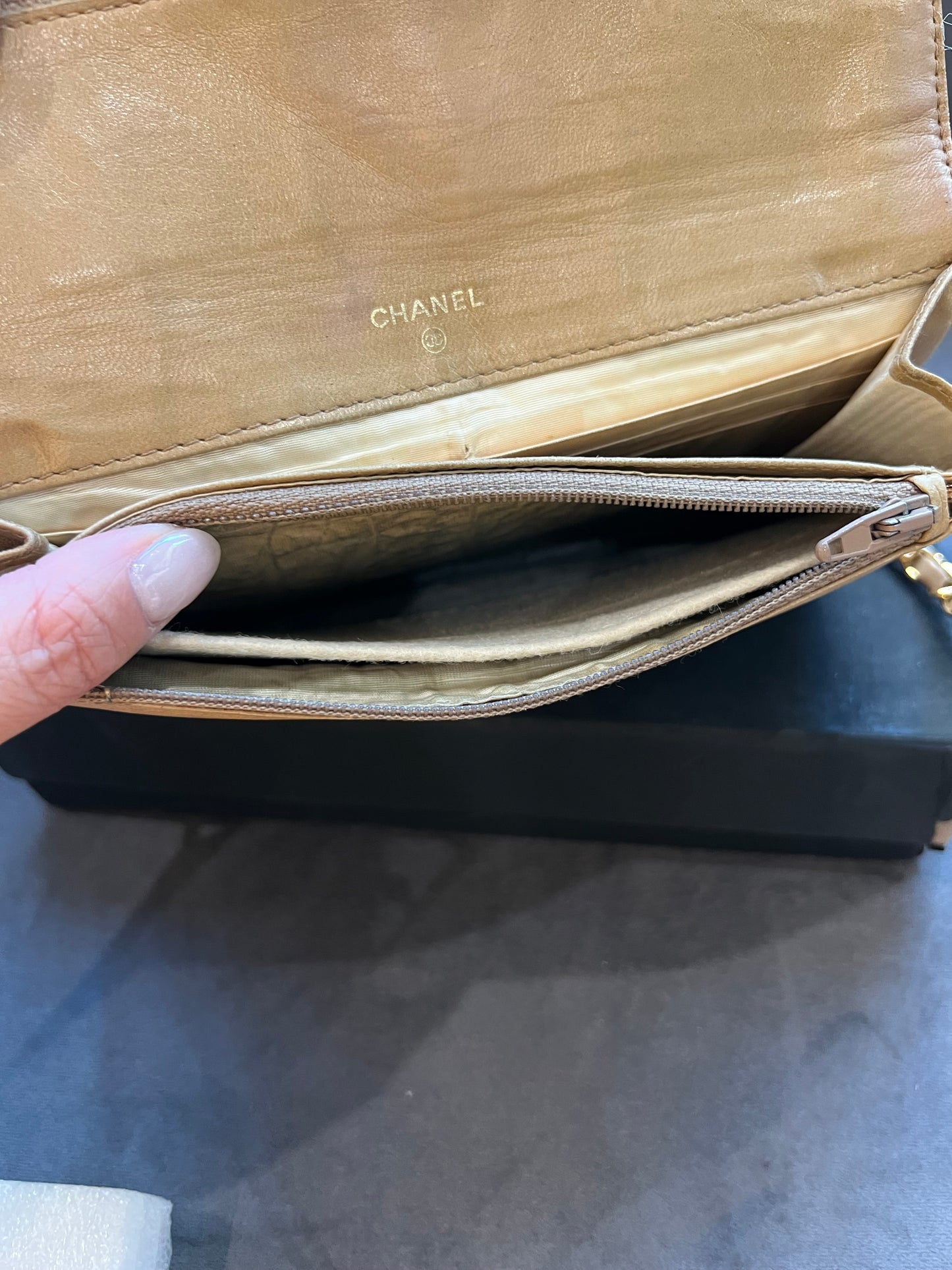 Chanel caviar timeless CC WOC 24k gold hardware