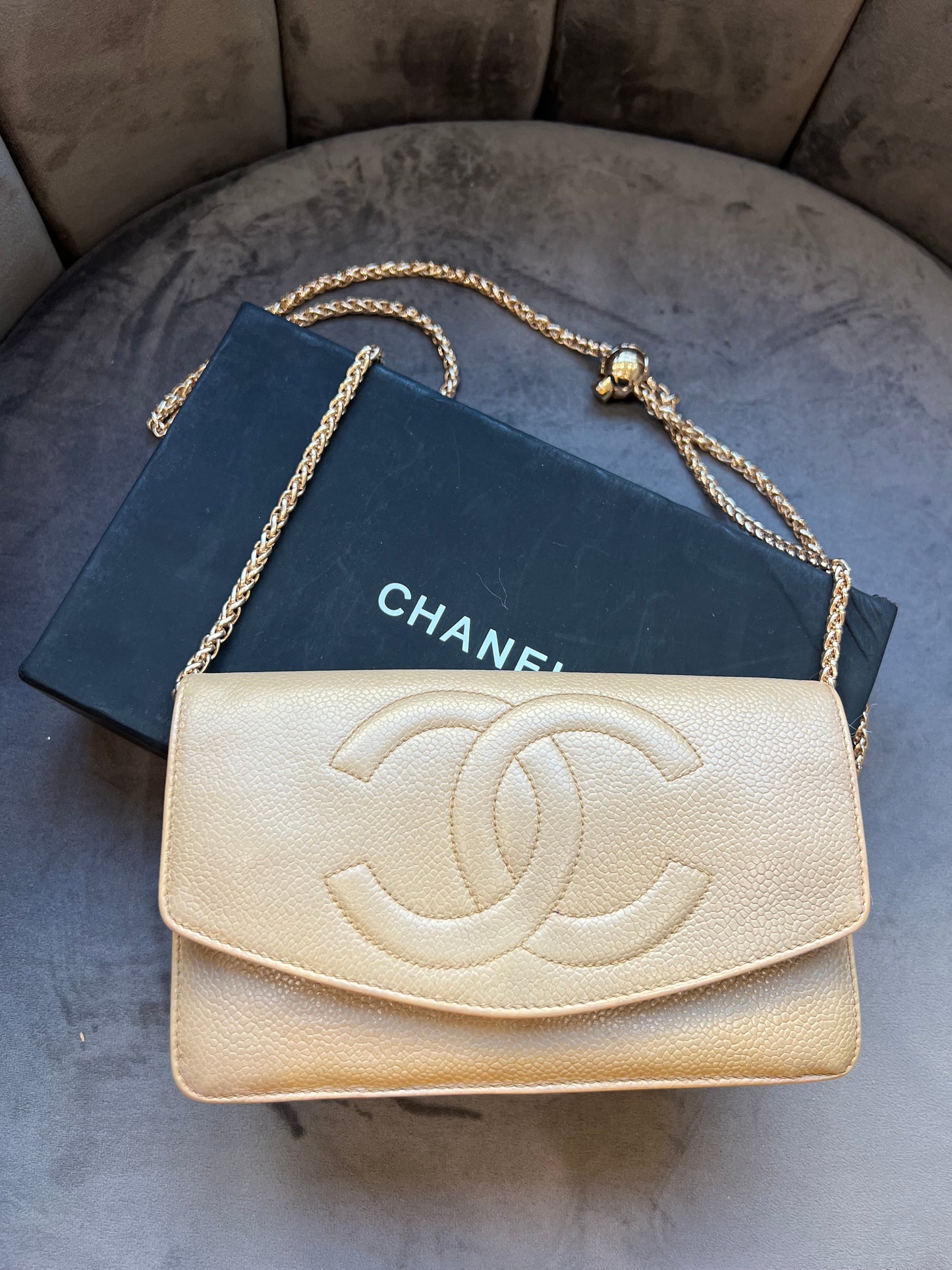 Chanel caviar timeless CC WOC 24k gold hardware