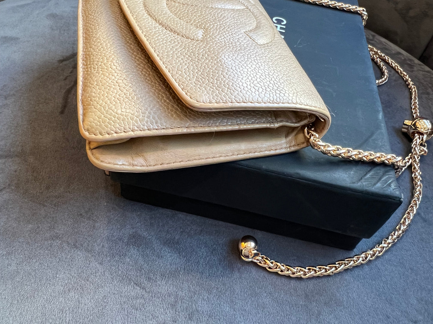 Chanel caviar timeless CC WOC 24k gold hardware