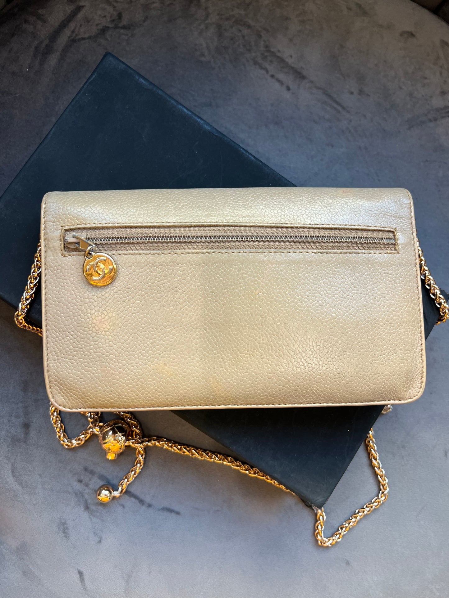 Chanel caviar timeless CC WOC 24k gold hardware