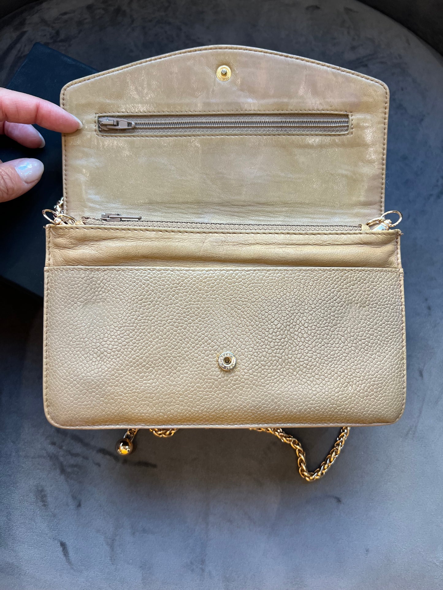 Chanel caviar timeless CC WOC 24k gold hardware