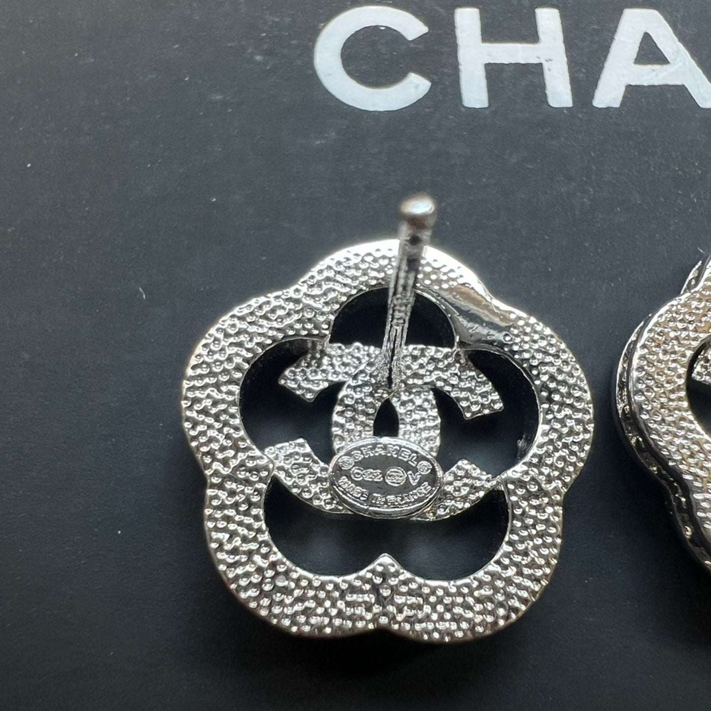 Chanel  Crystal Camellia CC Earrings