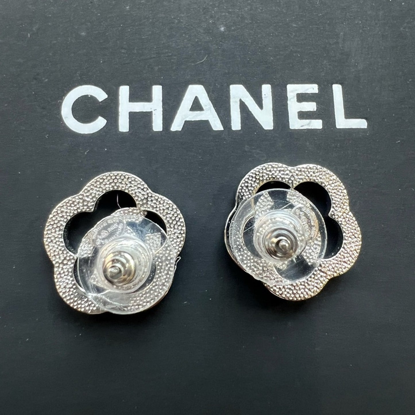 Chanel  Crystal Camellia CC Earrings